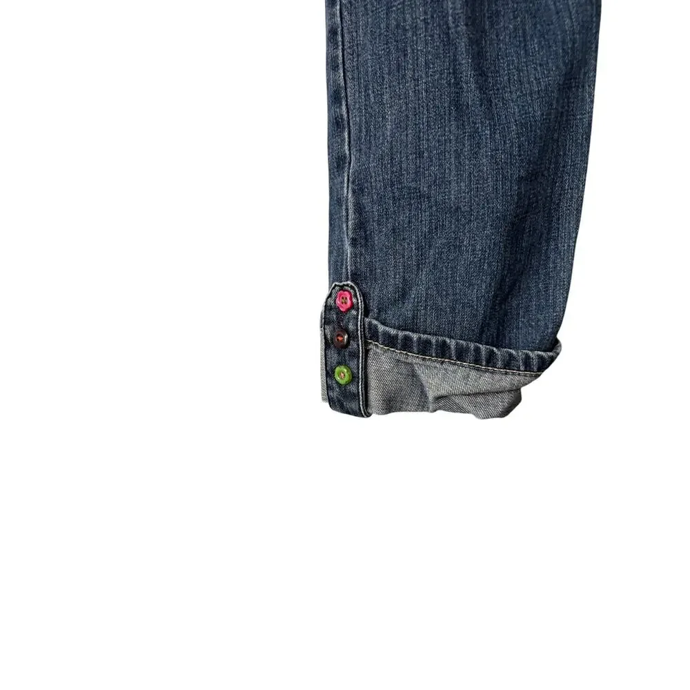 Gymboree Girls Blue‎ Jeans with Flower Buttons Size 12